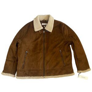 Calvin Klein Men's Classic Faux Shearling B-3 Bomber Jacket XXL Large Fall Coat